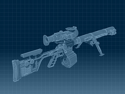 Modular tactical light sniper rifle 3d 3d art blender concept design illustration render