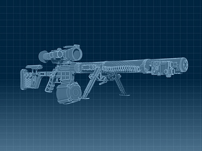 Modular tactical light sniper rifle 3d 3d art blender concept design illustration render