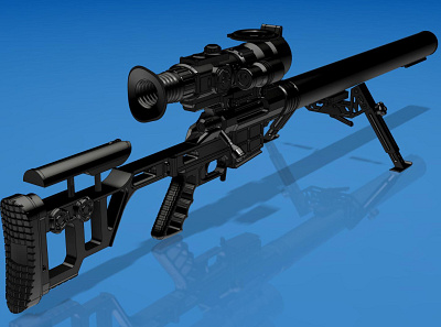 Modular tactical light sniper rifle 3d 3d art blender concept design illustration render