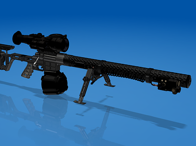 Modular tactical light sniper rifle 3d 3d art blender concept design illustration render