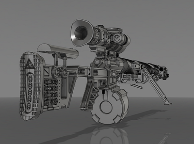 Modular tactical light sniper rifle 3d 3d art blender concept design illustration render