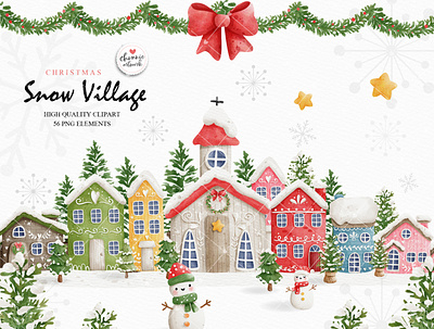 Snow village christmas christmas clipart christmas village snow snow village winter winter clipart winter forest