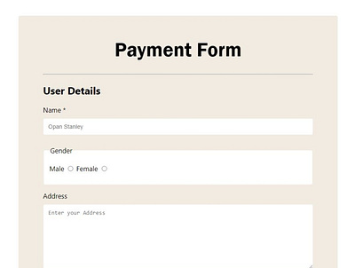 Practice Based Payment Form web development