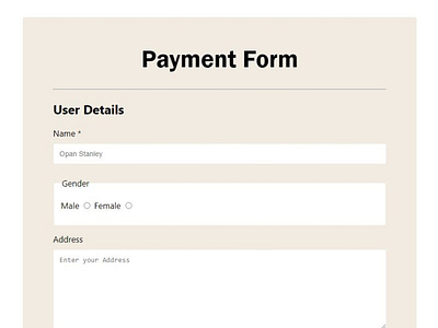 Practice Based Payment Form