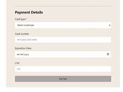 Practice based Payment Form