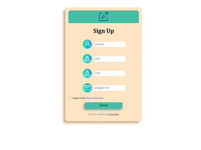 Sign Up Form web web development