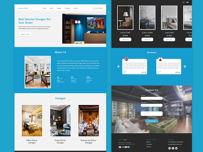 Interior Design Landing Page (UI - UX) Design adobe xd app design application figma landing page ui ux web design