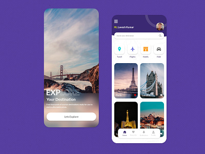 Travel App (UI - UX) Design adobe xd app design application design ui ux