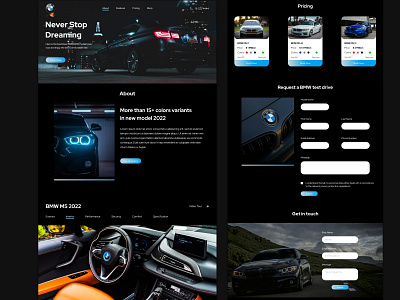 BMW Car Landing Page (UI - UX) Design adobe xd app design application design figma landing page ui ux web design