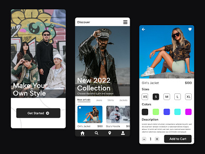 E-Commerce Clothing App (UI - UX) Design adobe xd app design application creative design e commerce app e commerce design figma ui ux