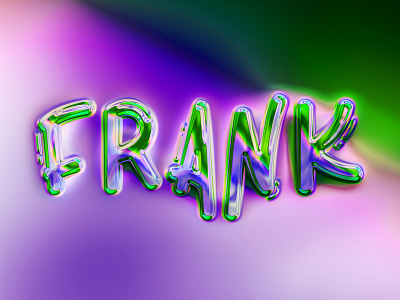 Frank who loves to prank branding chrome digital art graphic design identity illustration logo name naming nft purple texture typography