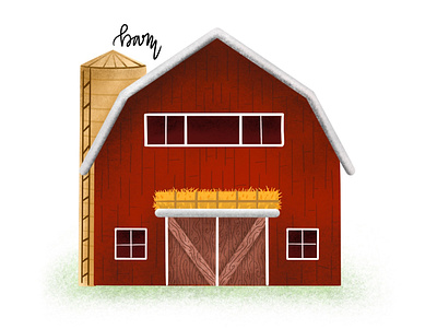 inktober day13: barn barn challenge country gradient halloween house illustration inktober procreate texture