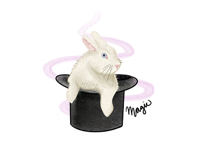 inktober day15: magic bunny challenge gradient halloween illustration magic procreate texture