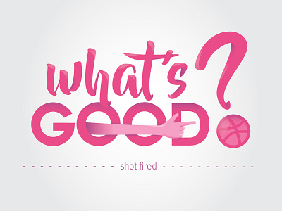 yo dribbble, debut depth gradient pink shot type typography whats good