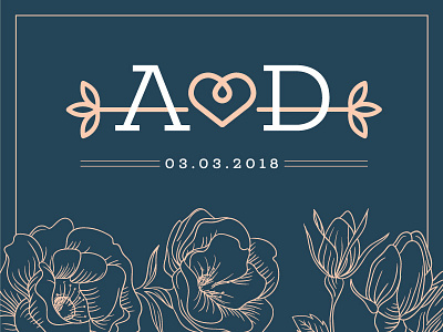 wedding sneak peek flowers heart love monogram wedding