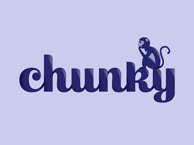 chunky monkey 3d font gradient light monkey purple shadow