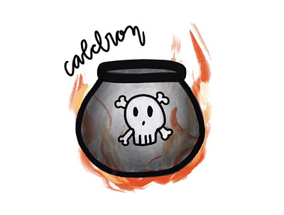 inktober day1 : caldron caldron halloween inktober procreate