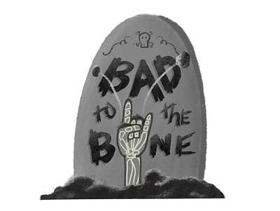 inktober day3: bone bone challenge dirt illustration inktober procreate rip texture tomb tombstone