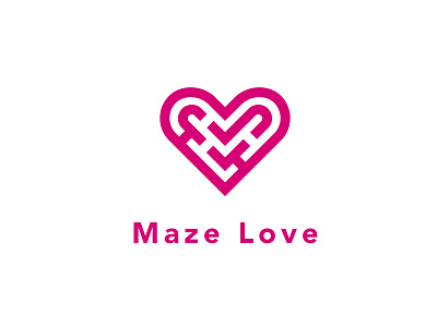 Maze love branding design geometic geometric art icon logo logo design love maze mhmdart minimalist monogram