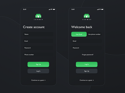 Carway - Log In / Sign Up by switteerr on Dribbble