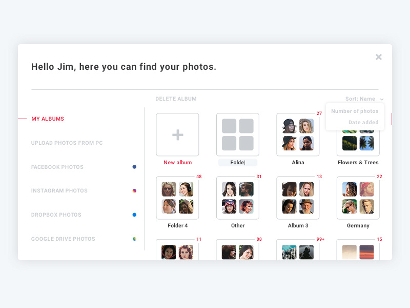 photo uploader / wip by switteerr on Dribbble