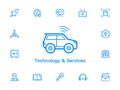 Hello dribbble car icon services technology
