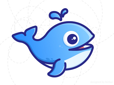 whale animal illustration logo whale