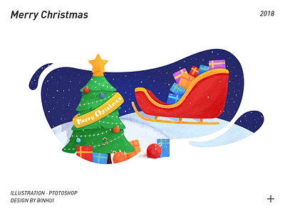 Merry Christmas christmas illustration photoshop