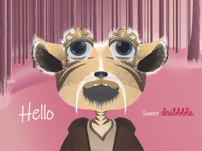 Hello Dribbble! character character design debut forest hello dribbble illustration
