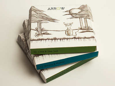 Arrow Chocolate Package Design branding design chocolate forest illustration mythical creature package design