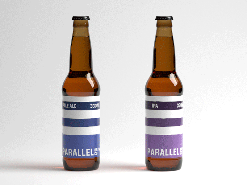 Parallels Beer beer beer bottle bottle brand label mock up packaging