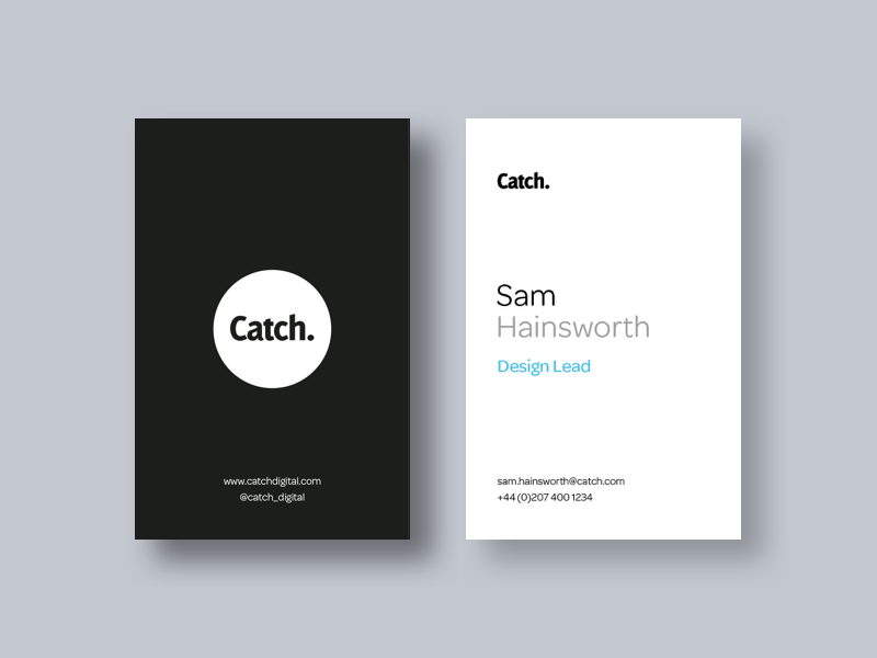 Catch Business Cards type digital catch business card print