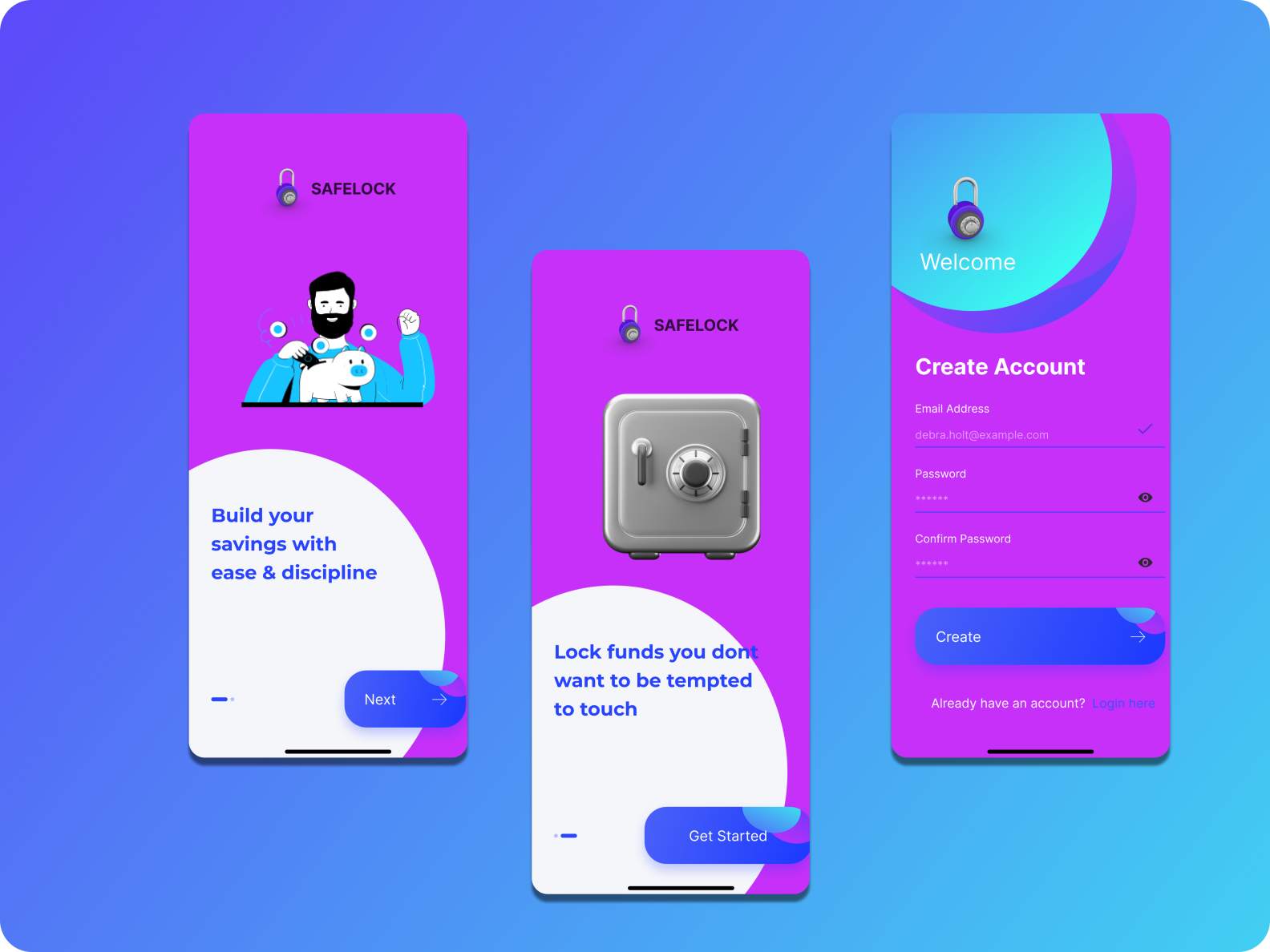 Safelock Mobile by Yusuf Busayo on Dribbble