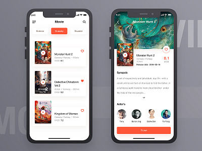 Movie Application movie orange ui