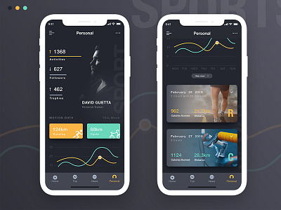 Sport Tracking App app black sport ui