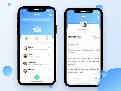 Mondo Inbox and Conversation Interface app blue inbox mondo