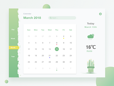 Calendar calendar green web