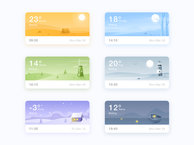 Weather card by Seven on Dribbble