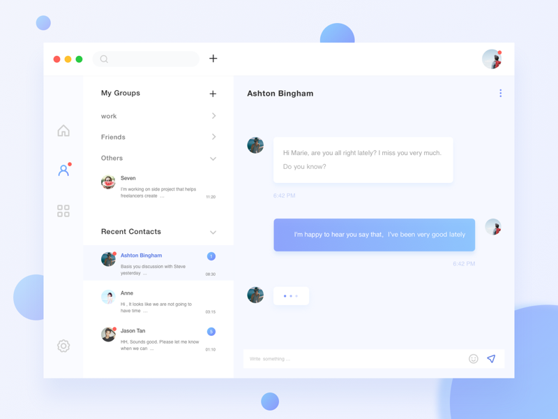 Chat screen by Seven on Dribbble