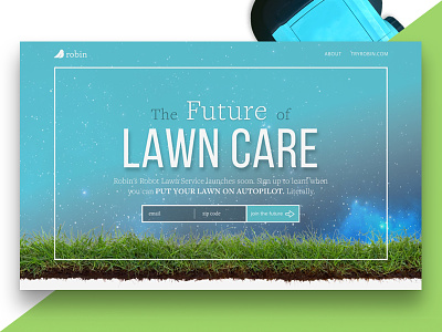 Robin Autopilot concept design dialexa future lawn care lawn mower mockup robin robot sketch sketch app website