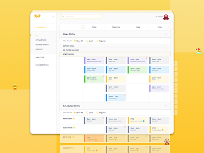 Dashboard Concept for Venue Booking dashboard dialexa emoji jazz hands ui ux visual design yellow