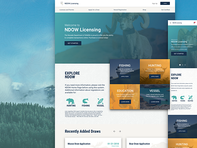 State Licensing Website deisgn dialexa hunting licensing nature user interface ux website