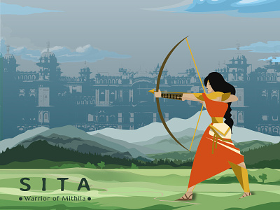 Sita - Illustration 2018 best illustration graphic design illustration minimal modern mythology sita warrior