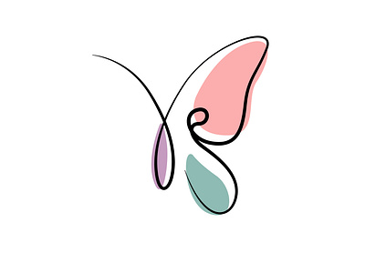 Butterfly vector abstract one line drawing illustration