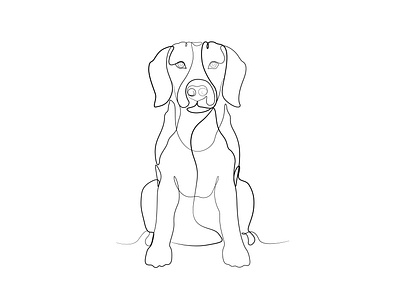 Dog vector abstract one line drawing illustration