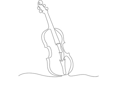Stradivarius violin vector one line drawing illustration