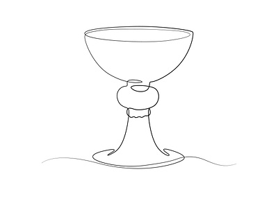 Goblet vector one line drawing illustration
