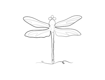 Dragonfly black & white vector one line drawing illustration design illustration line art line art illustration line drawing minimalist minimalist art vector art