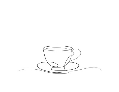 coffee & tea cup one line art drawing black & white illustration design illustration line art line art illustration line drawing minimalist minimalist art vector art