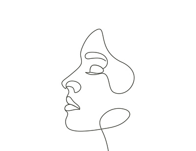 Beauty face one line art style abstract continues line design drawing hand drawn illustration line art minimal one line art single line sketch vector vector art woman face art